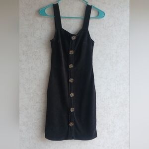 No Boundaries Black Button-Front Midi Dress